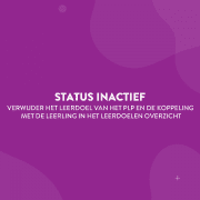 Status inactief voor het leerdoel