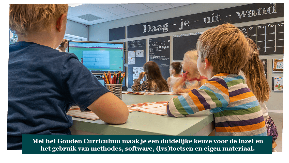 Met het Gouden Curriculum maak je een duidelijke keuze voor de inzet en het gebruik van methodes, software, (lvs)toetsen en eigen materiaal.