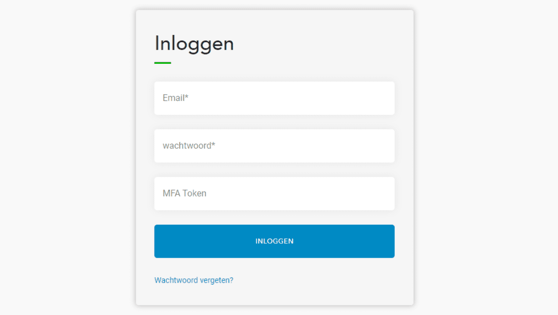 MFA inlogscherm